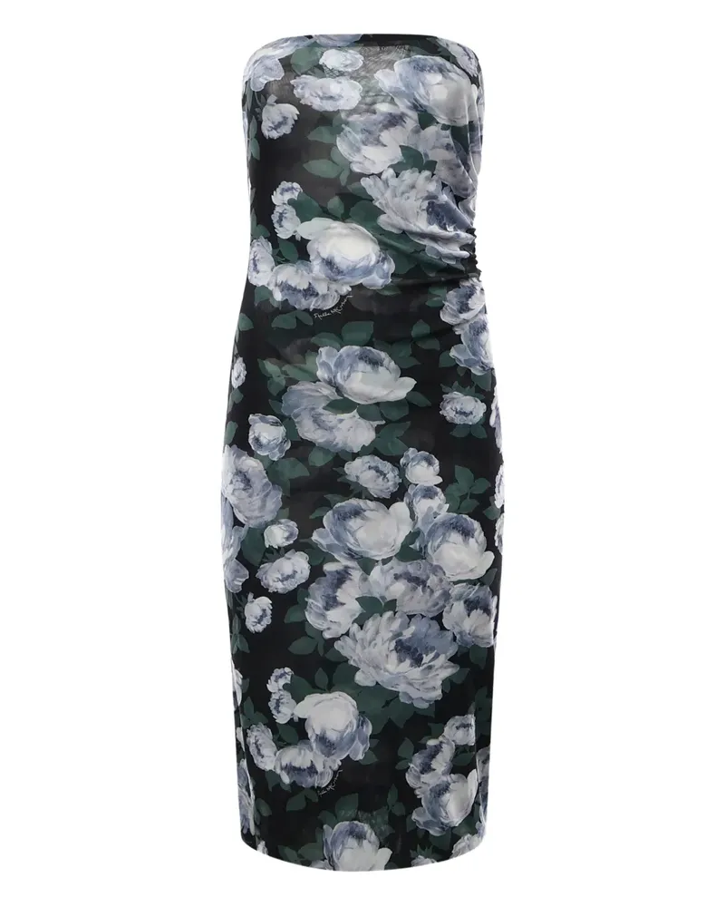 Stella McCartney floral strapless midi dress - Schwarz Schwarz