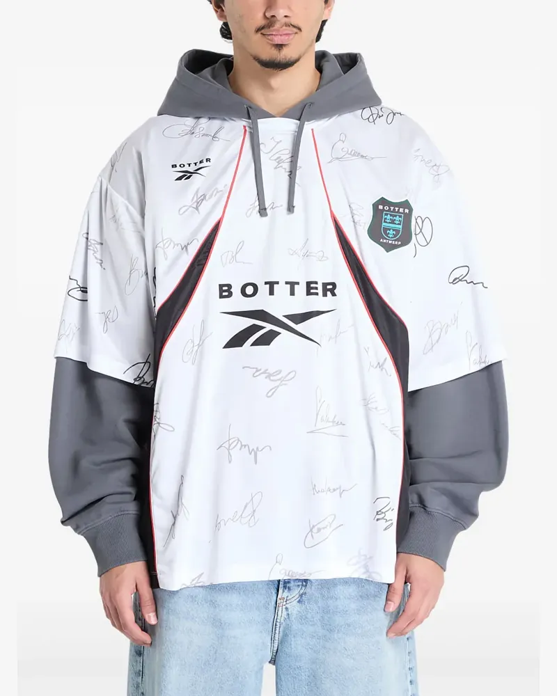 Reebok x Botter Hoodie im Layering-Look - Weiß Weiß