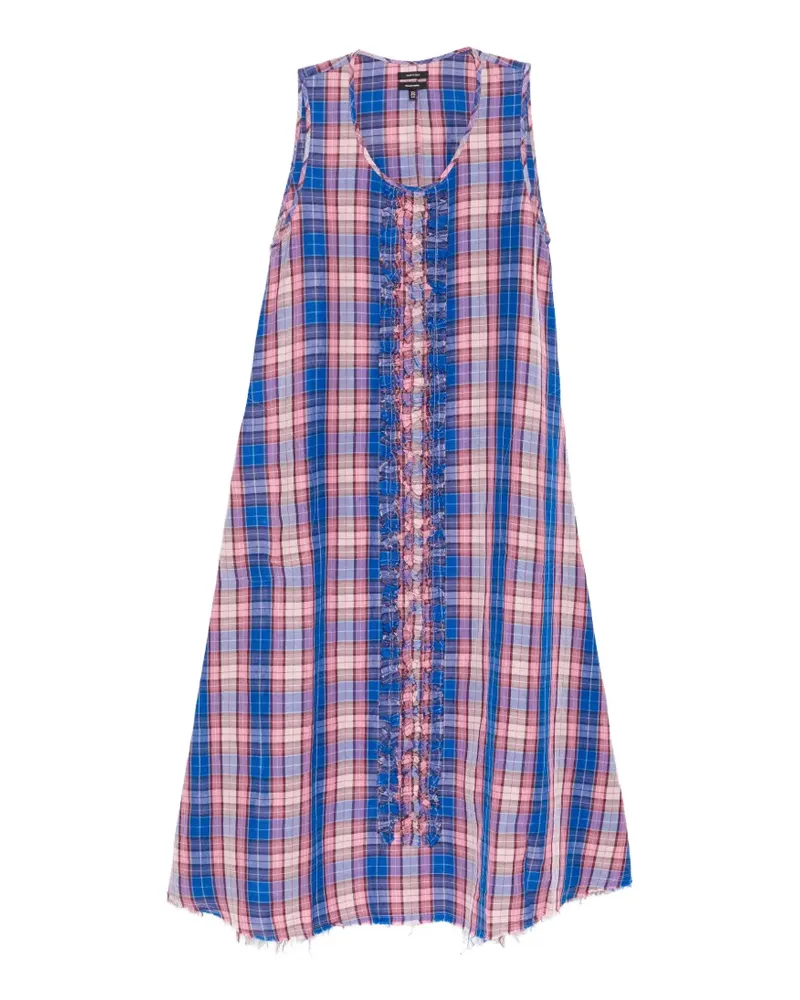 R13 ruffled-trim plaid dress - Blau Blau