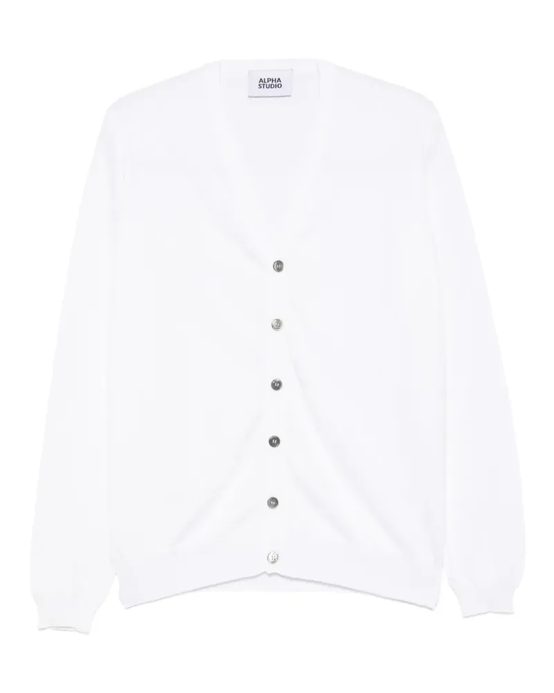 Alpha Studio buttoned cardigan - Weiß Weiß