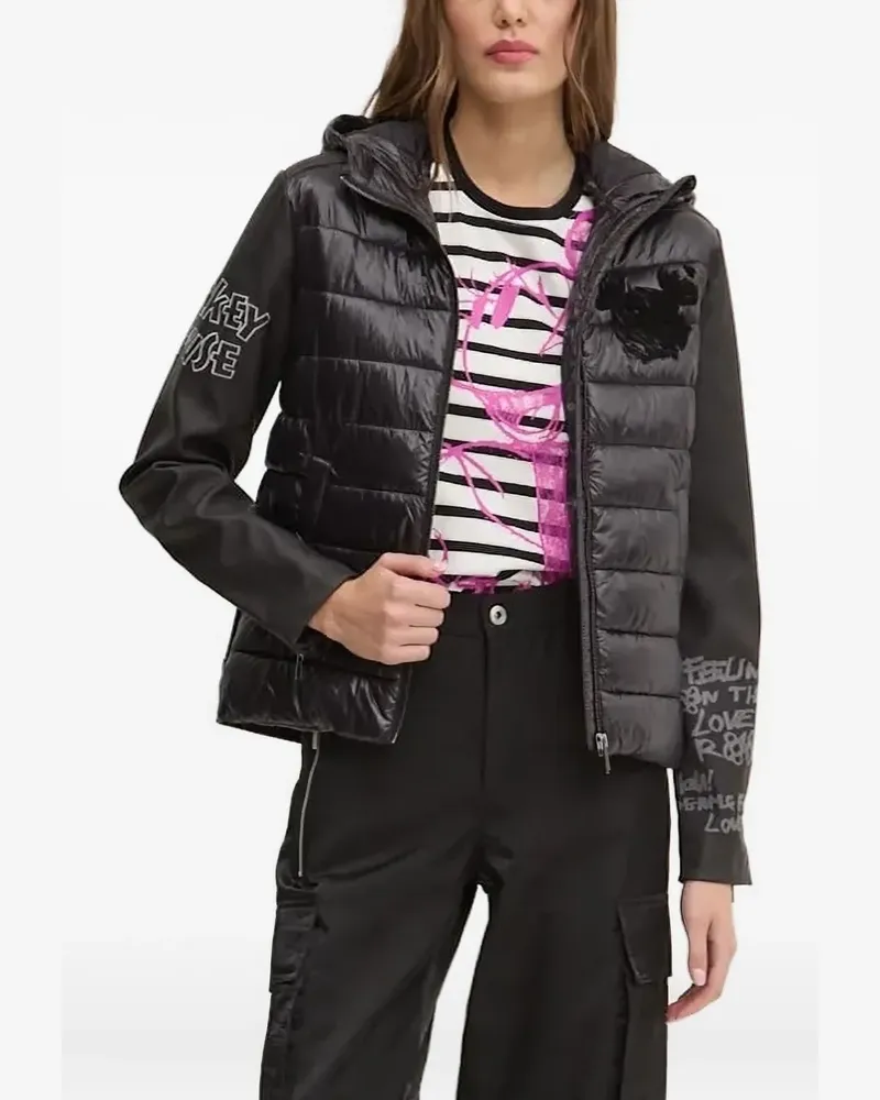 Desigual Gesteppte Jacke mit Micky Maus - Schwarz Schwarz