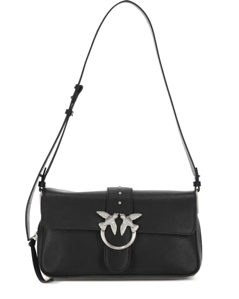 Pinko Schultertasche mit Vogelschnalle - Schwarz Schwarz