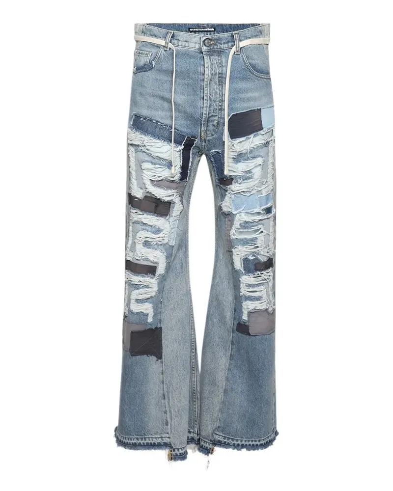 RRR123 patchwork distressed jeans - Blau Blau