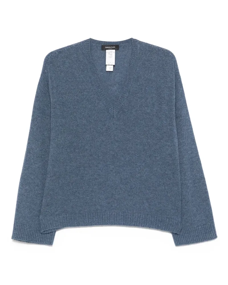 Fabiana Filippi Kaschmirpullover mit V-Ausschnitt - Blau Blau
