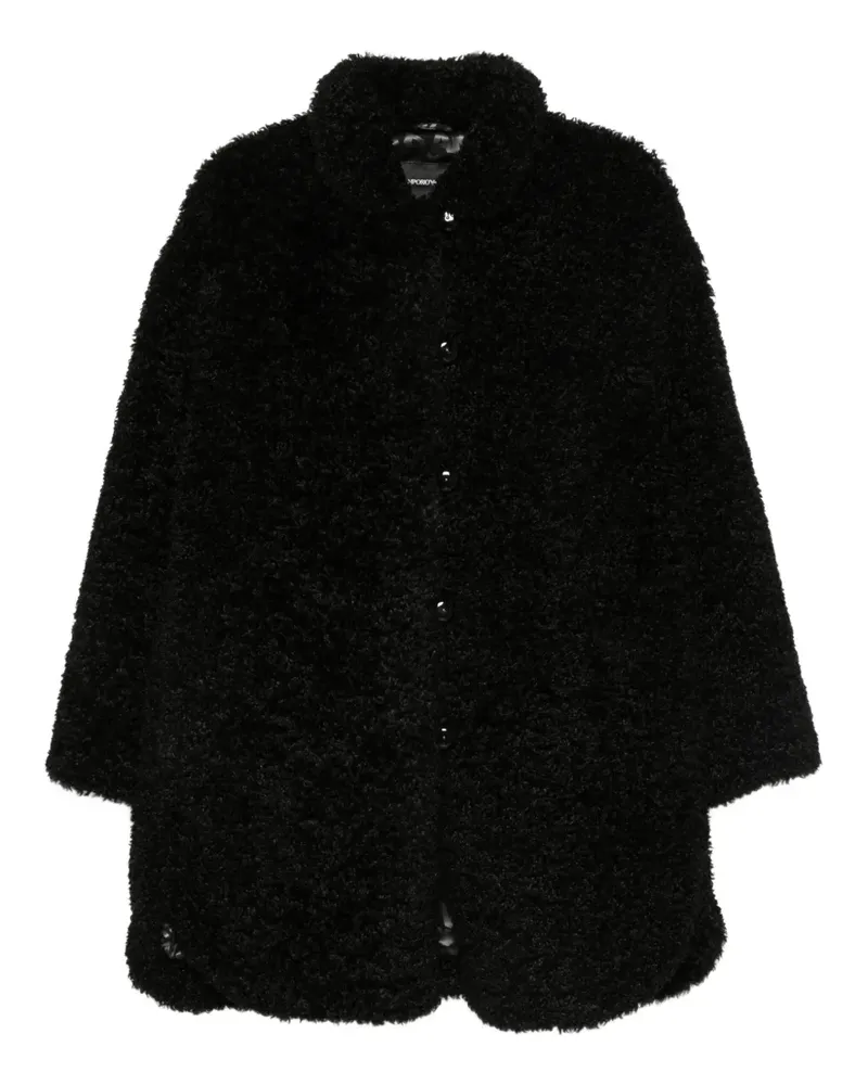 Emporio Armani Einreihiger Mantel - Schwarz Schwarz