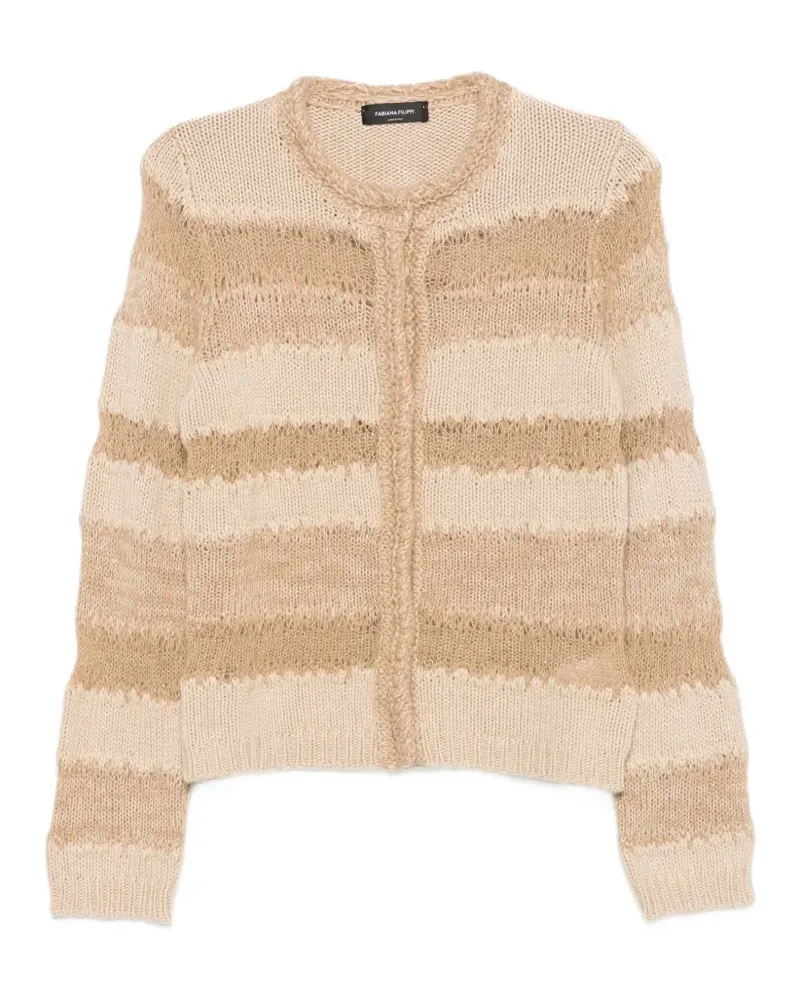 Fabiana Filippi Gestreifter Cardigan - Nude Nude