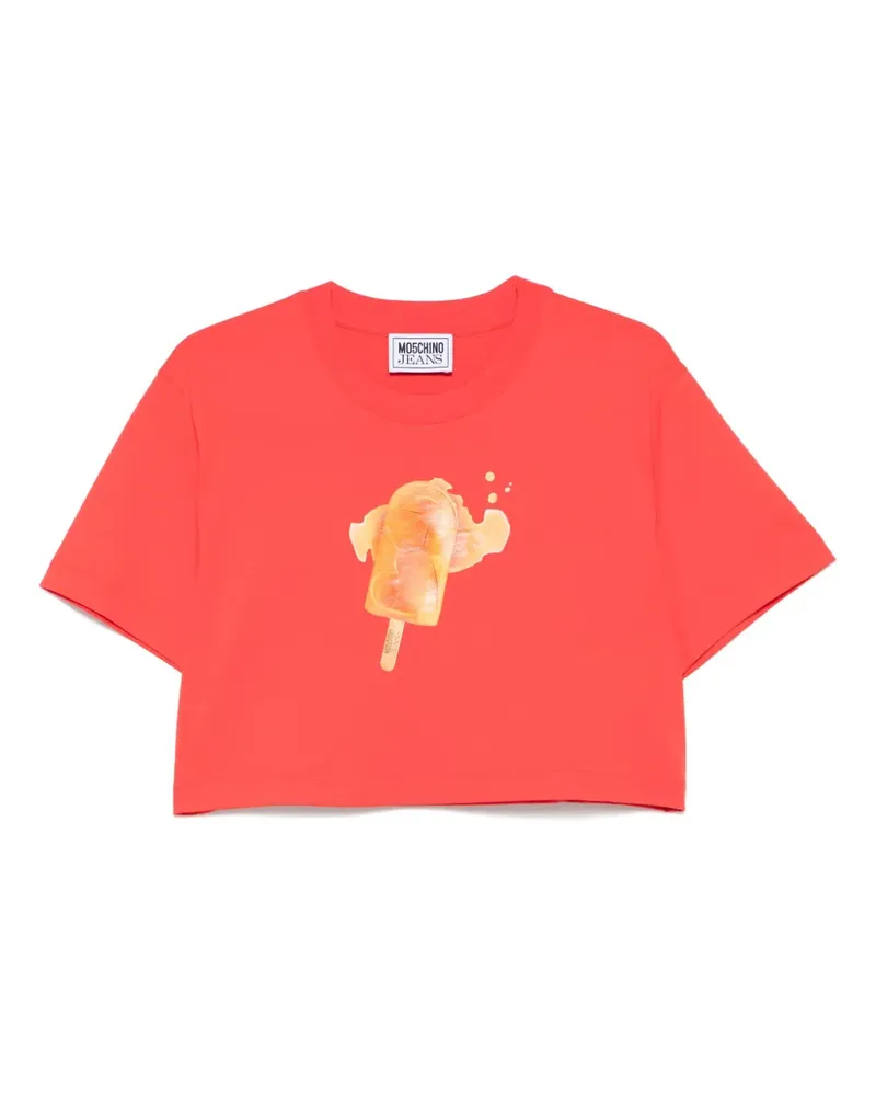 Moschino T-Shirt mit Eiscreme-Print - Rot Rot