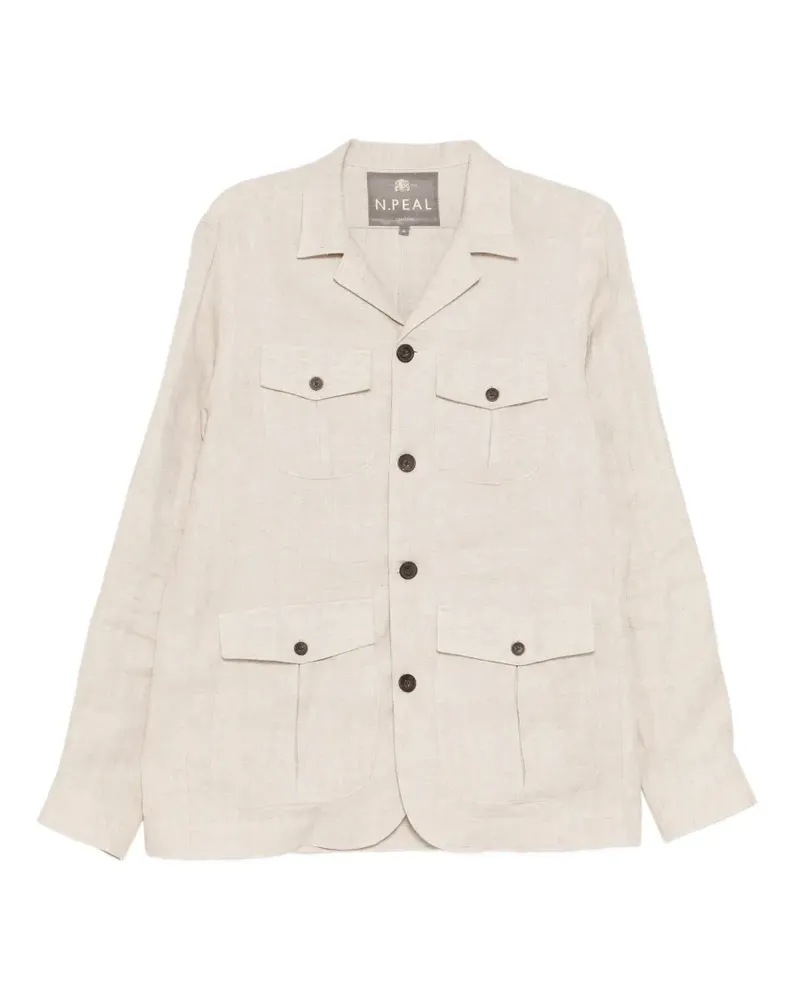 N.Peal Leinenjacke mit geknöpften Manschetten - Nude Nude