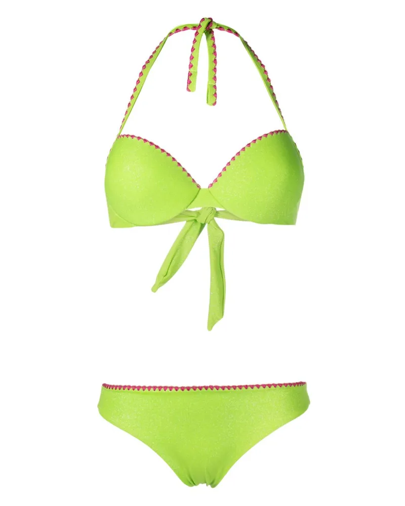 Twin-Set Bikini mit Push-Up-Oberteil - Grün Grün