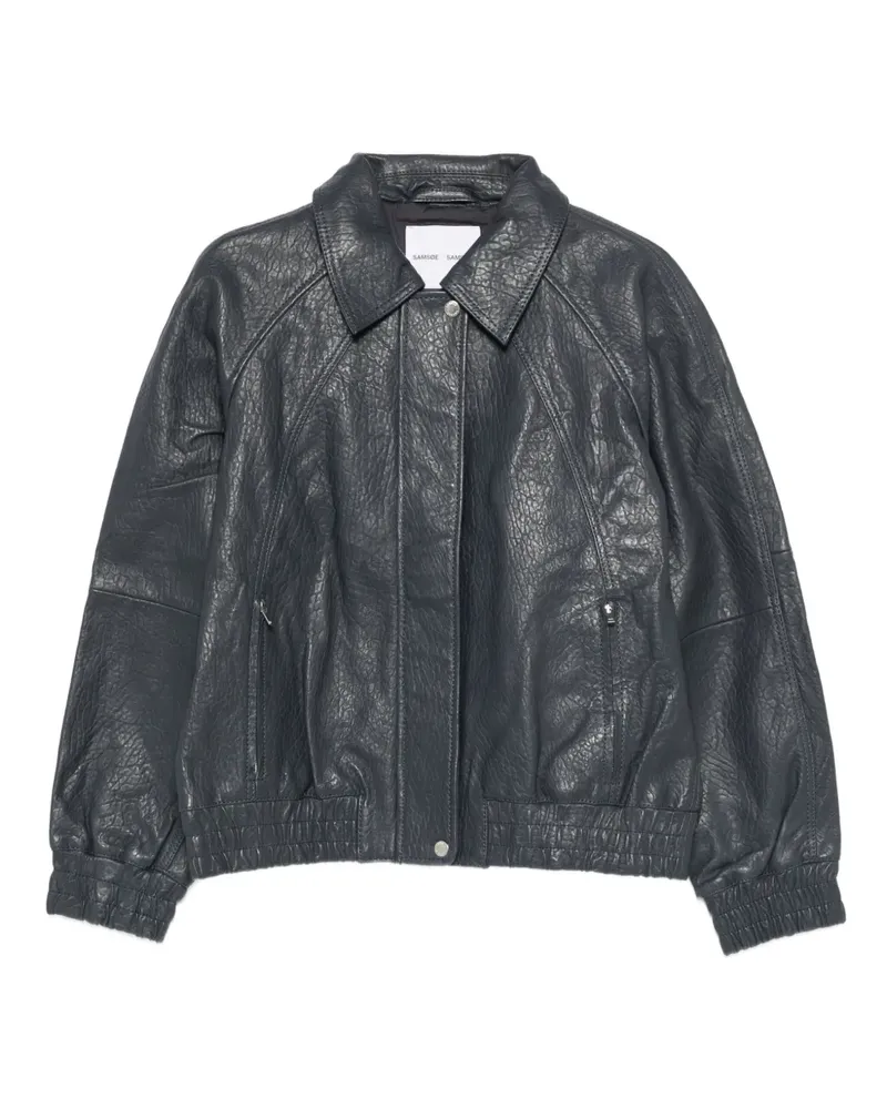 Samsøe & Samsøe Mantel aus Leder - Blau Blau