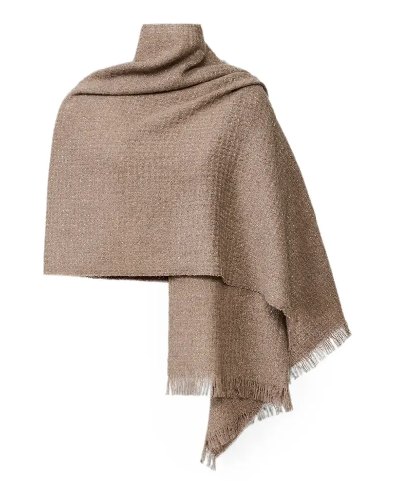 Fabiana Filippi frayed waffle-knit scarf - Braun Braun