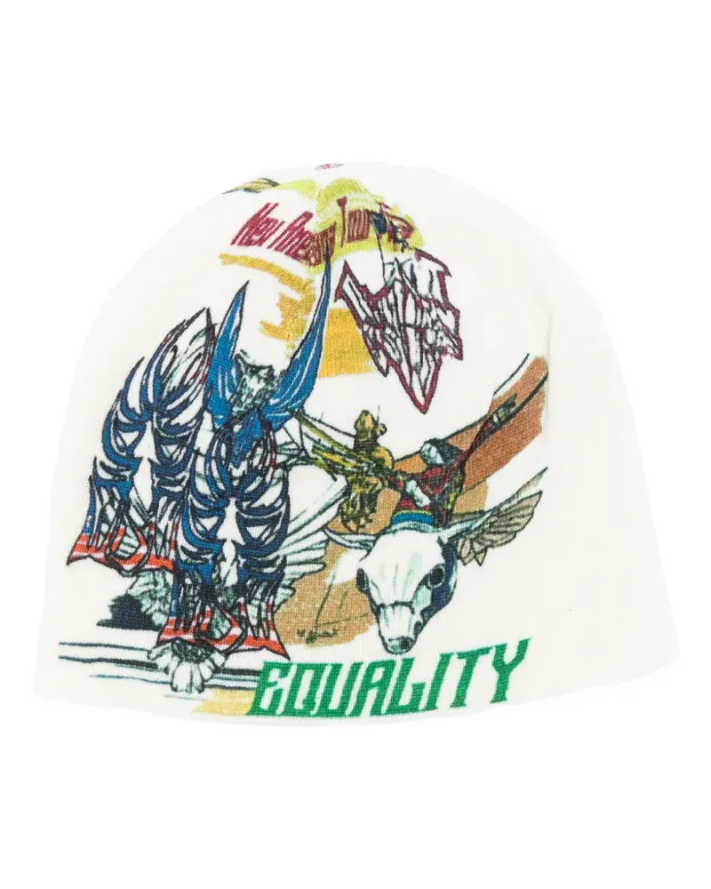 WHO DECIDES WAR Americana graphic beanie hat - Nude Nude