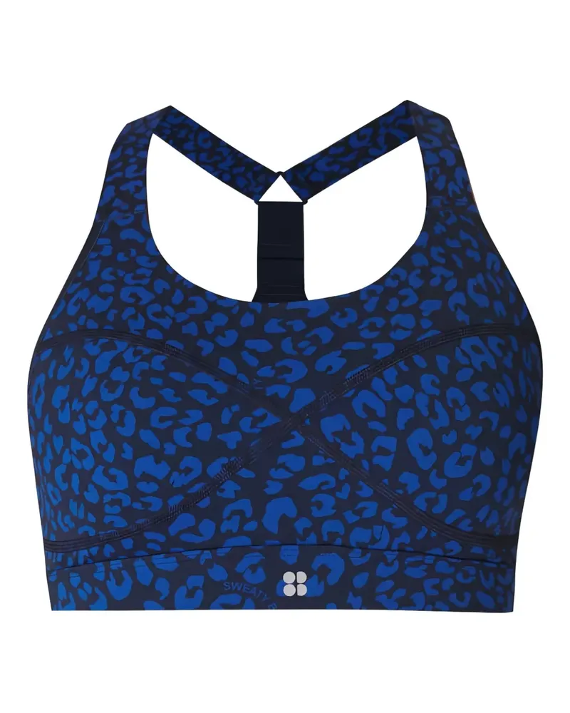 Sweaty Betty Power Sportoberteil mit Animal-Print - Blau Blau