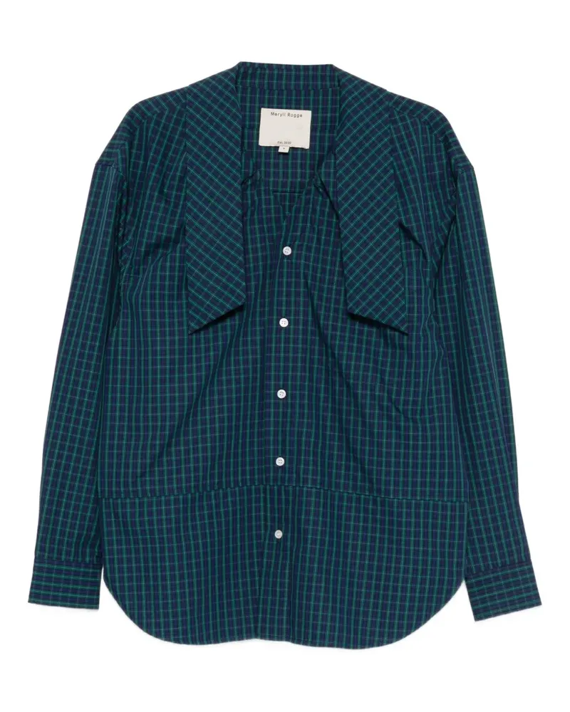 Meryll Rogge Oberteil mit karierten Einsätzen - Grün Grün