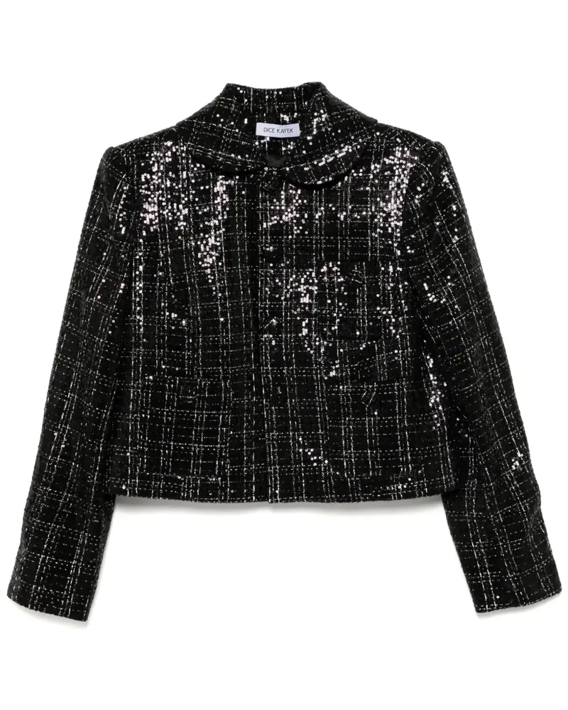 Dice Kayek Cropped-Jacke aus Tweed - Schwarz Schwarz