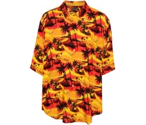 Kurzärmeliges Car Hemd - Orange