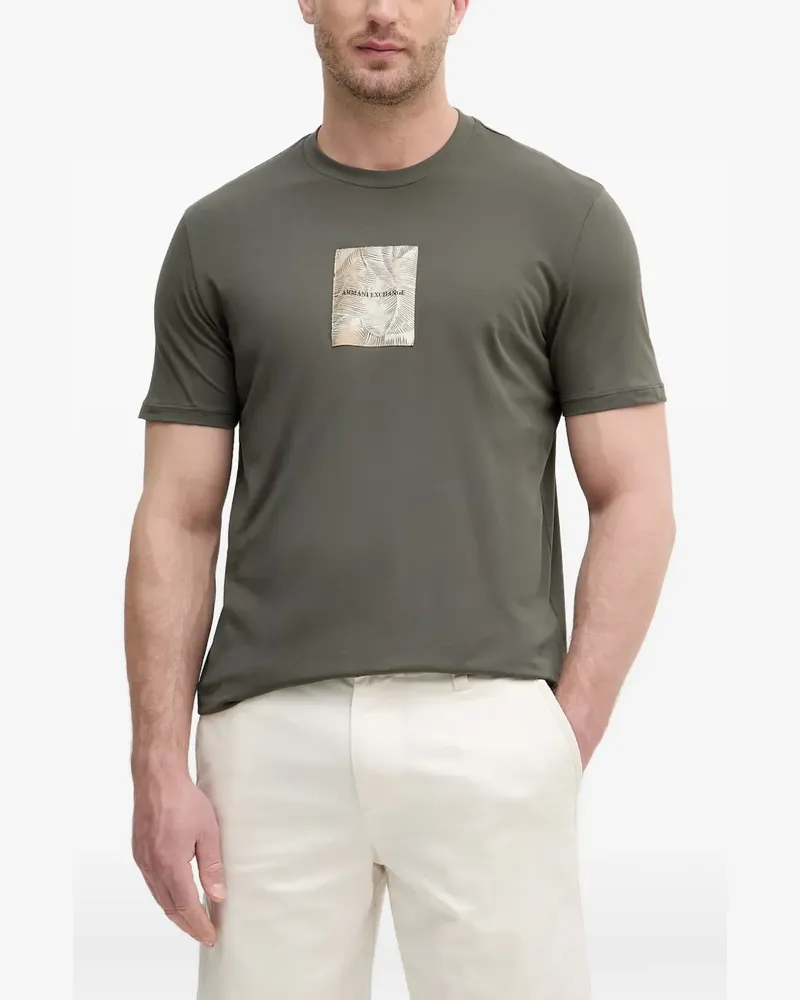 Armani Exchange T-Shirt mit Logo-Patch - Grün Grün