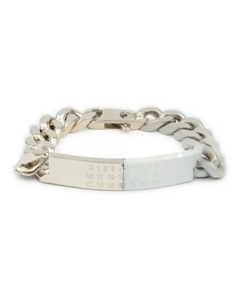 Maison Margiela Minimal Logo ID Tag Panzerarmband - Silber Silber