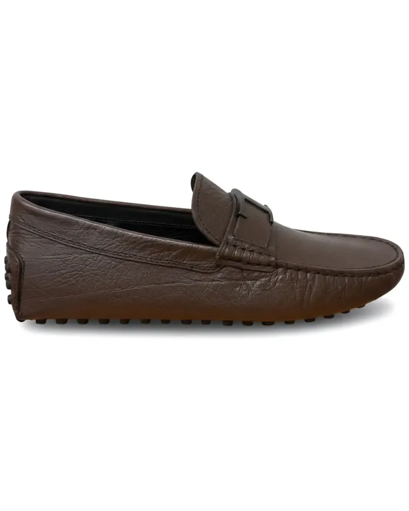 TOD'S T Plate Gommino Loafers - Braun Braun