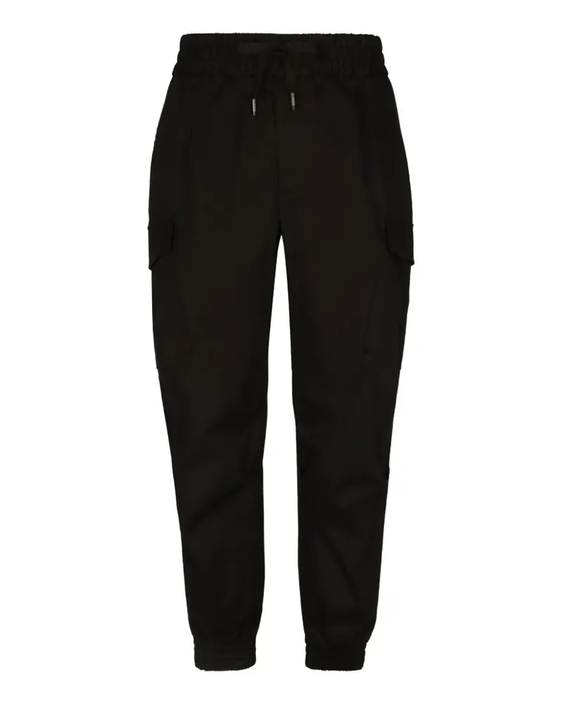 Dolce & Gabbana cotton cargo pants with branded tag - Schwarz Schwarz