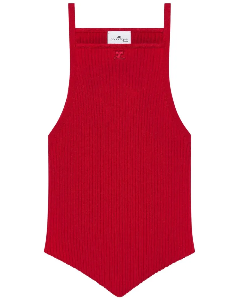 Courrèges Geripptes Tanktop - Rot Rot