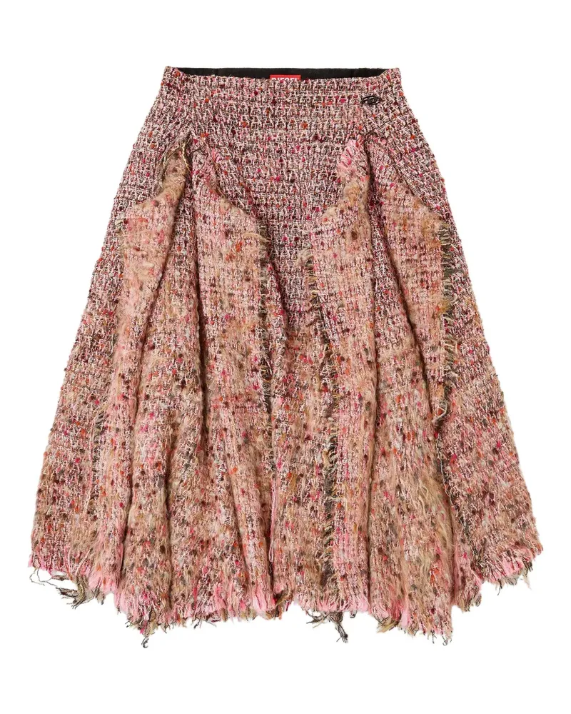 Diesel Asymmetrischer Bouclé-Rock mit Fransen - Rosa Rosa