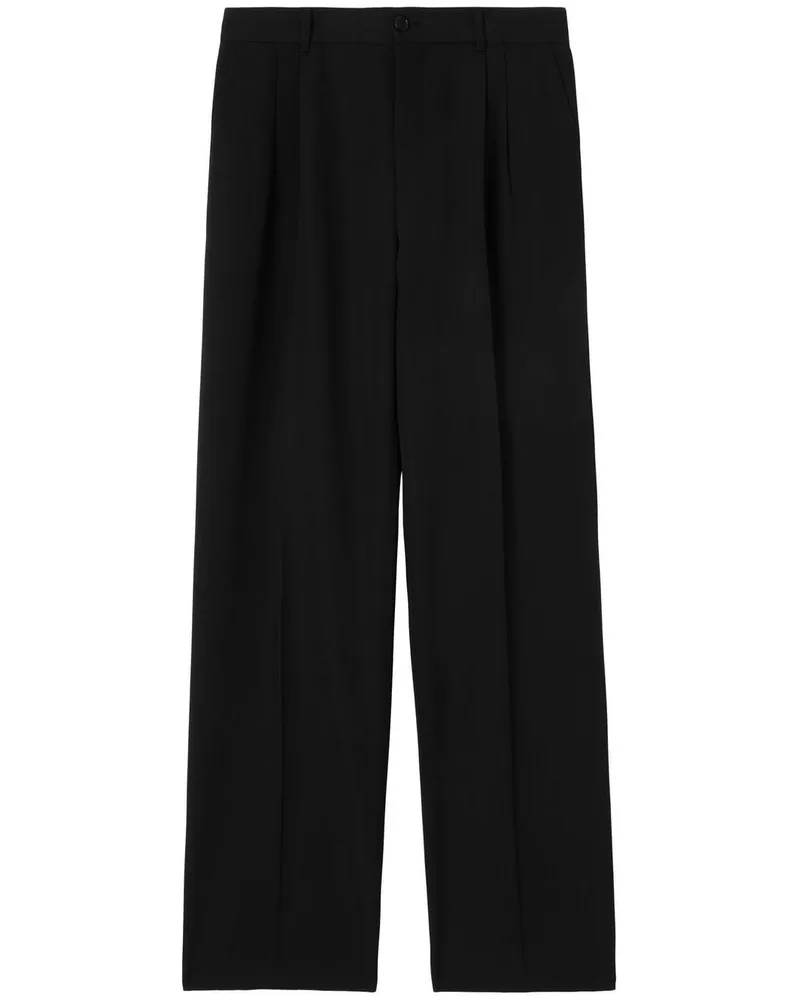 Burberry Bundfaltenhose mit weitem Bein - Schwarz Schwarz