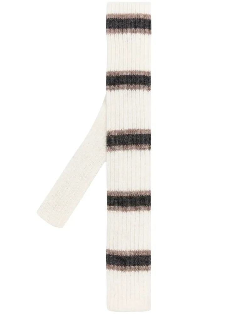Brunello Cucinelli Gestrickte Krawatte mit Streifen - Nude Nude