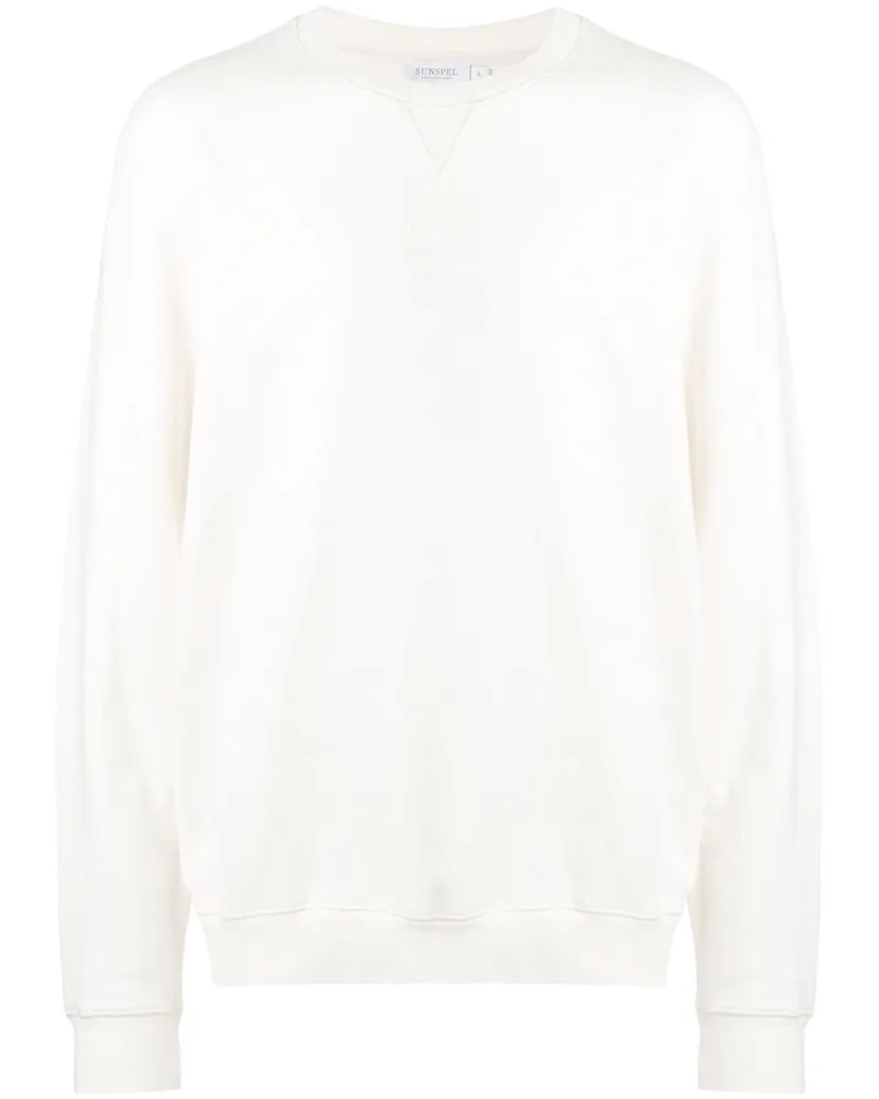 Sunspel Sweatshirt mit Rundhalsausschnitt Weiß