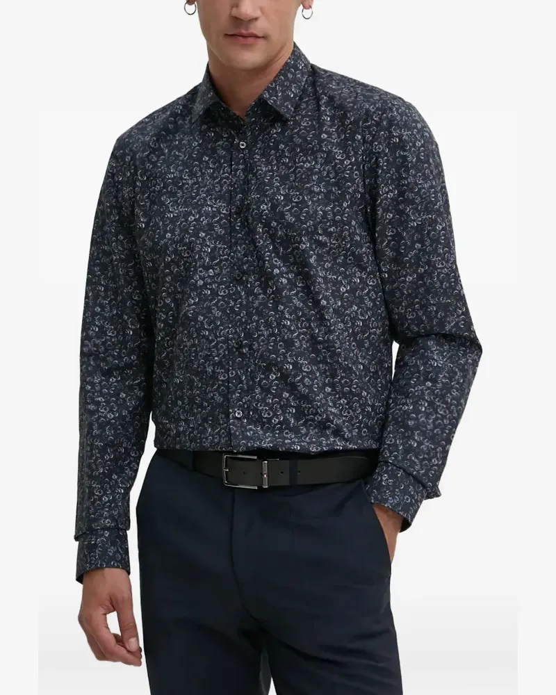 HUGO BOSS Hemd mit Blumen-Print - Blau Blau