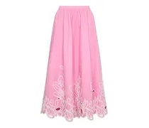 Ausgestellter Espe Pailey Bloom Rock mit Stickerei - Rosa