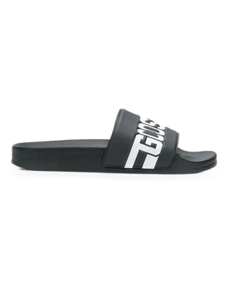 GCDS Pantoletten mit Logo-Print - Schwarz Schwarz