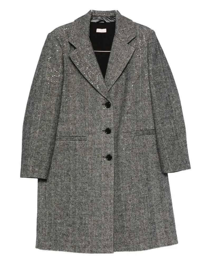 Liu Jo Mantel mit Fischgrätenmuster - Grau Grau