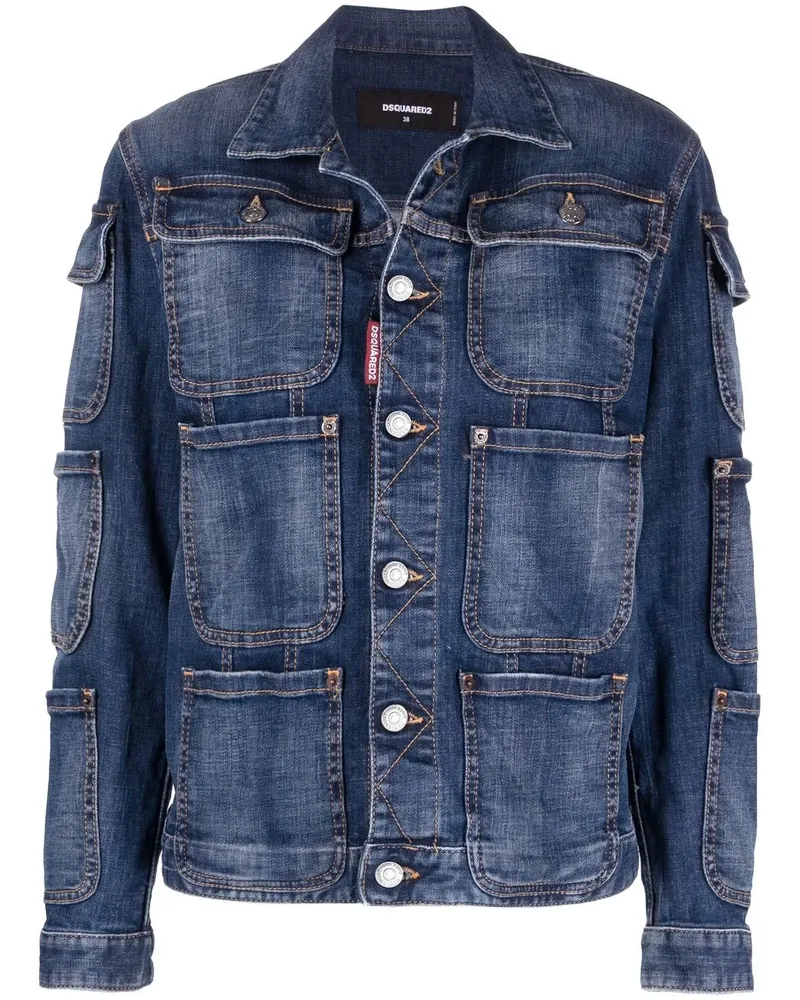 Dsquared2 Jeansjacke mit Taschendetail - Blau Blau