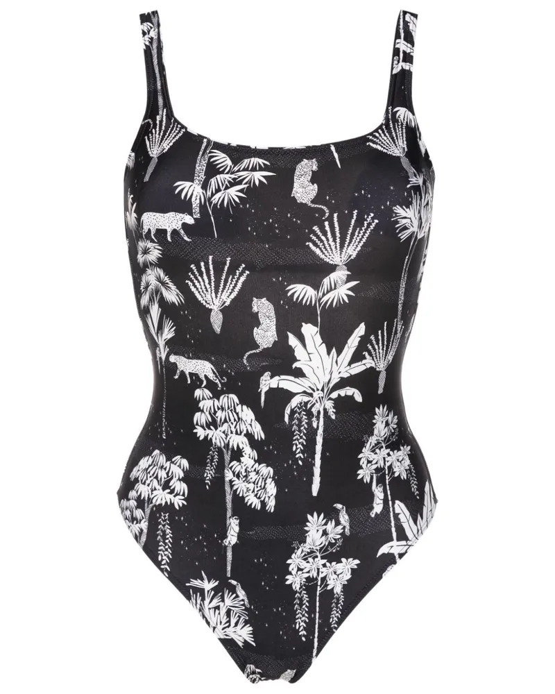 Lygia & Nanny Hapuna Badeanzug mit grafischem Print - Schwarz Schwarz