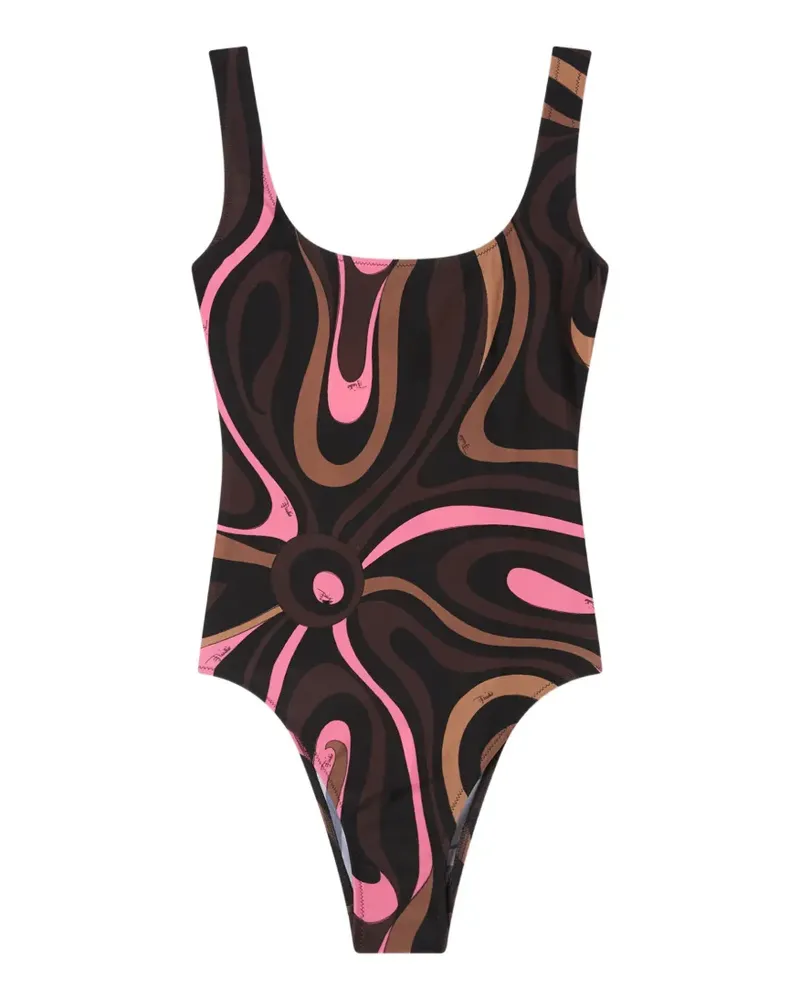 Emilio Pucci Marmo Badeanzug mit Print - Schwarz Schwarz