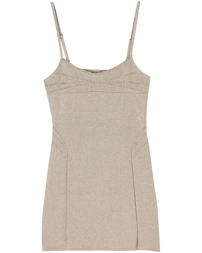 Jacquemus La Robe Fiesta Minikleid mit Glitter - Gold Gold