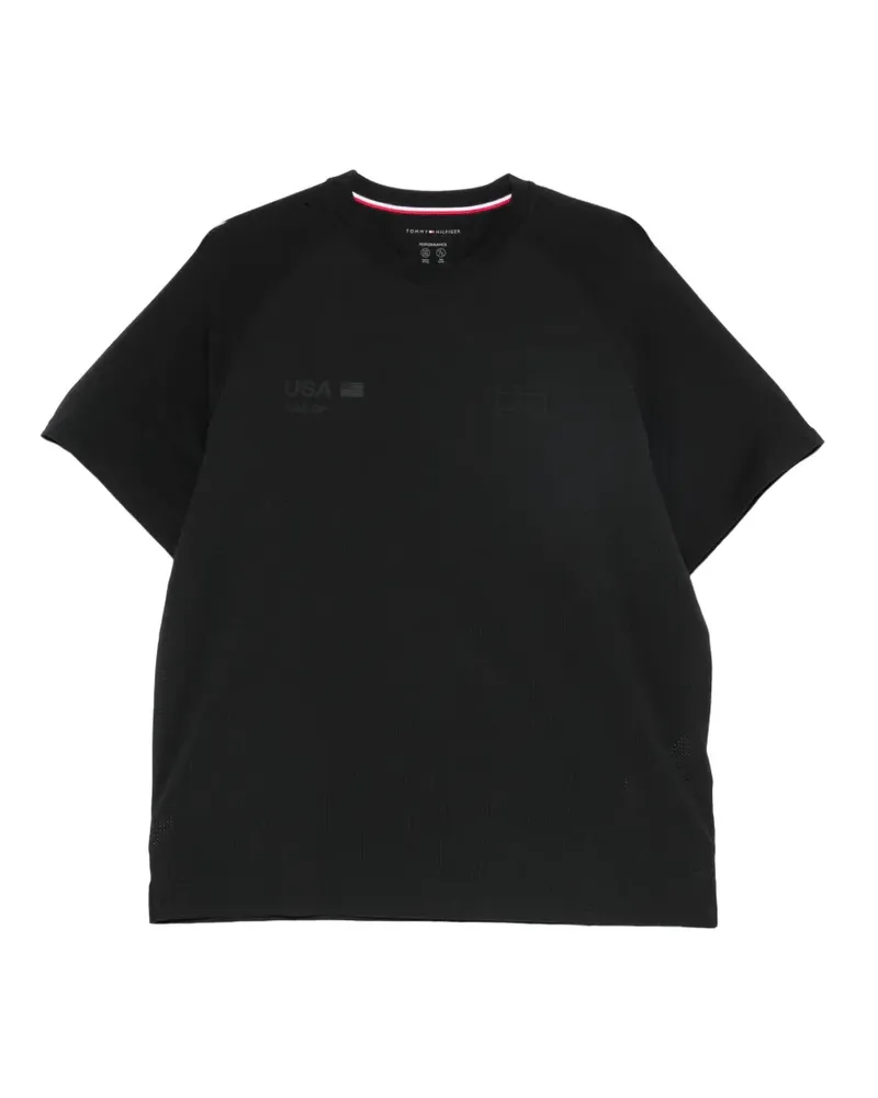Tommy Hilfiger US Sail GP T-Shirt mit Raglanärmeln - Schwarz Schwarz