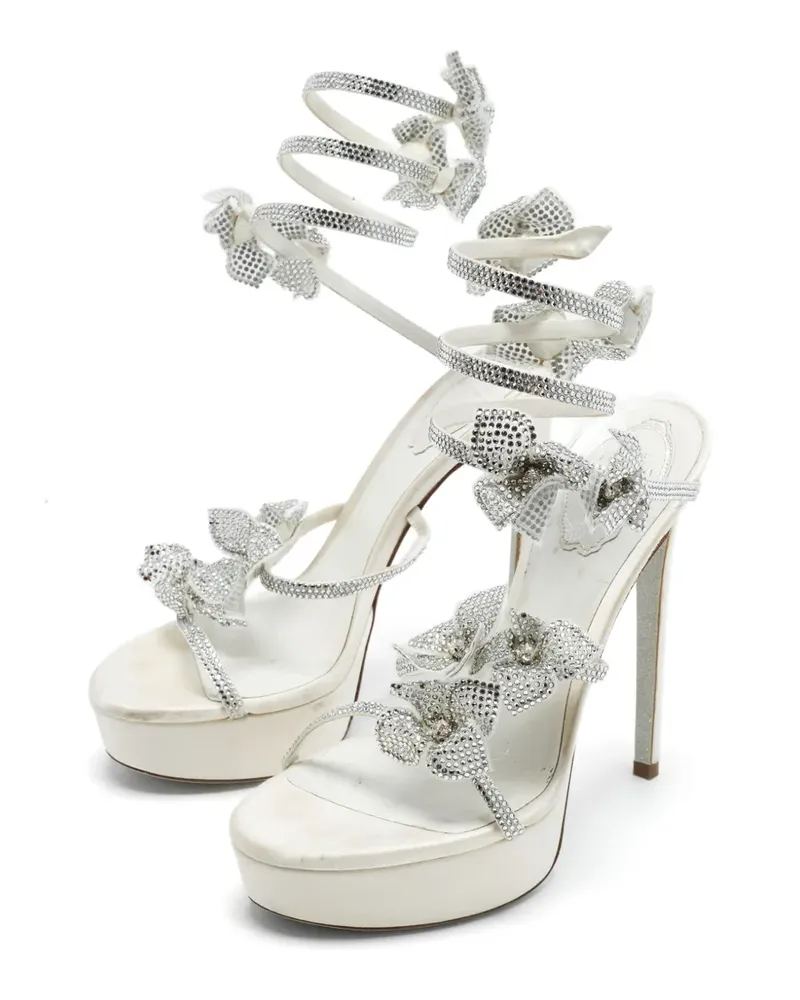 René Caovilla Floriane Sandalen mit Kristallen - Weiß Weiß