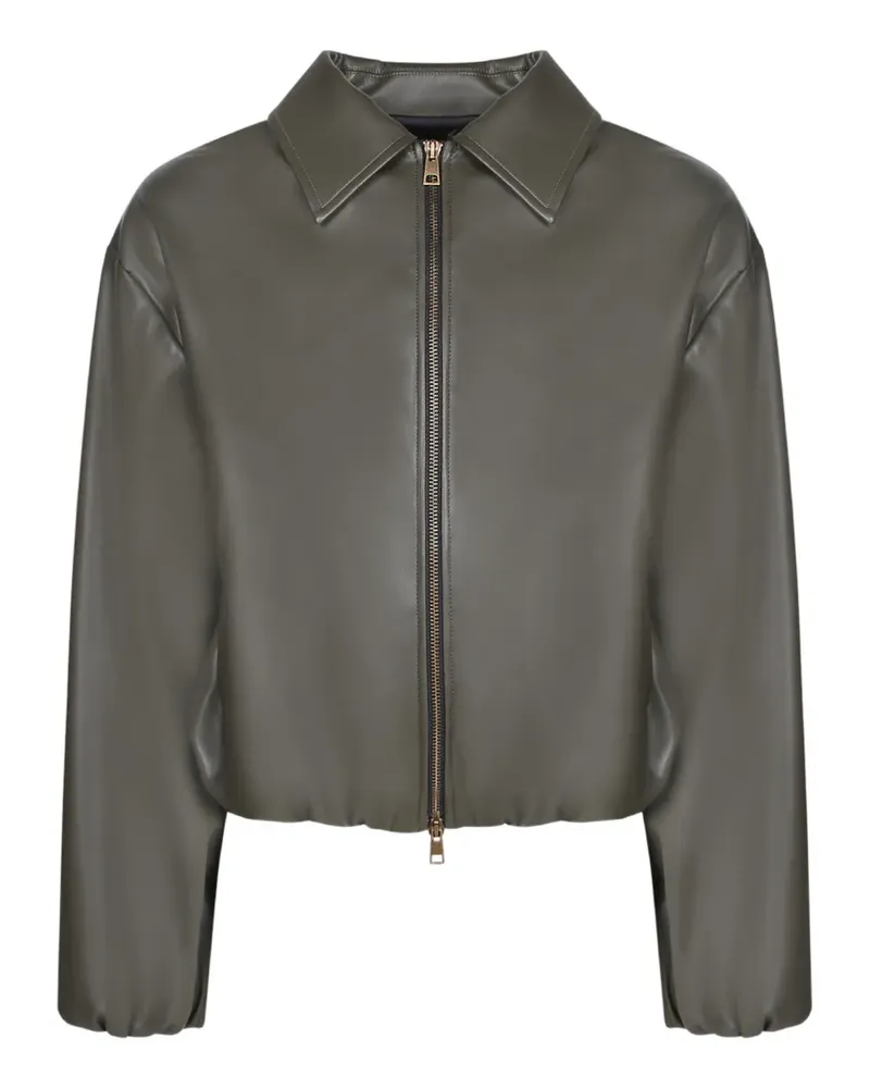Blanca Lederjacke mit Reißverschluss - Grün Grün