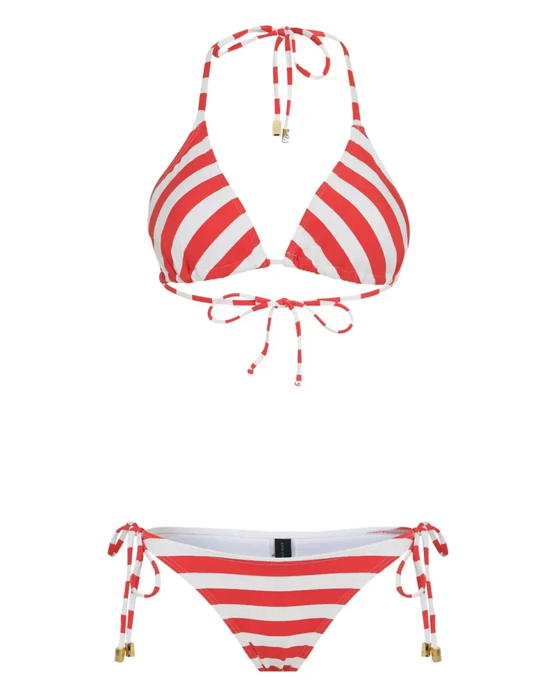 Lygia & Nanny Gestreifter Maya Bikini - Rot Rot