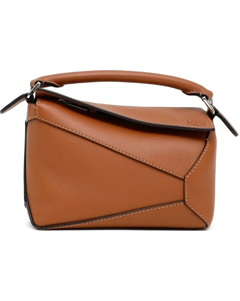 Loewe Kleine Puzzle Tasche aus klassischem Kalbsleder - Braun Braun