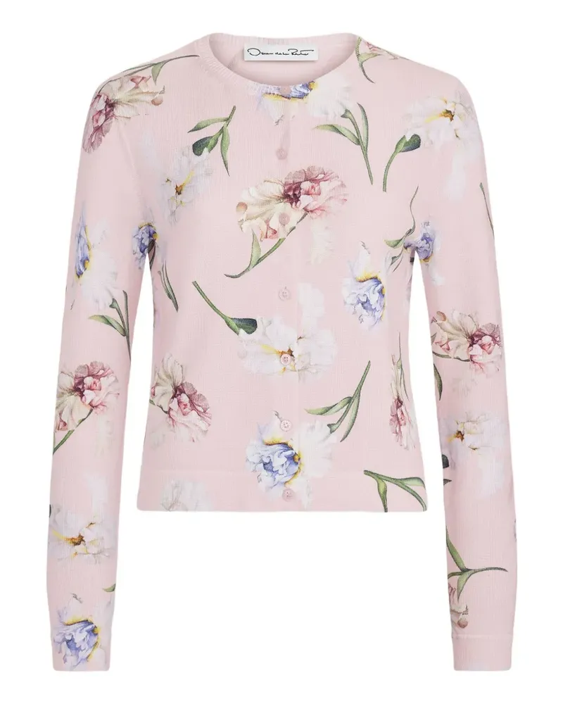 Oscar de la Renta floral-print cardigan - Rosa Rosa