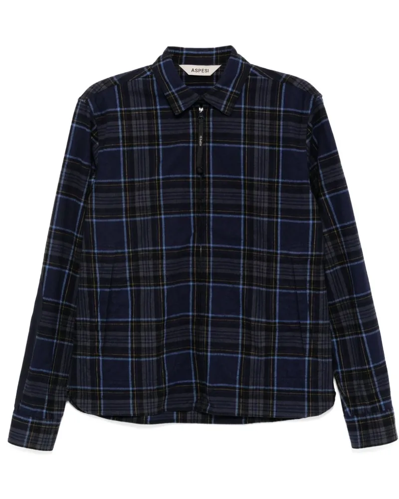 ASPESI Hemdjacke mit Reißverschluss - Blau Blau