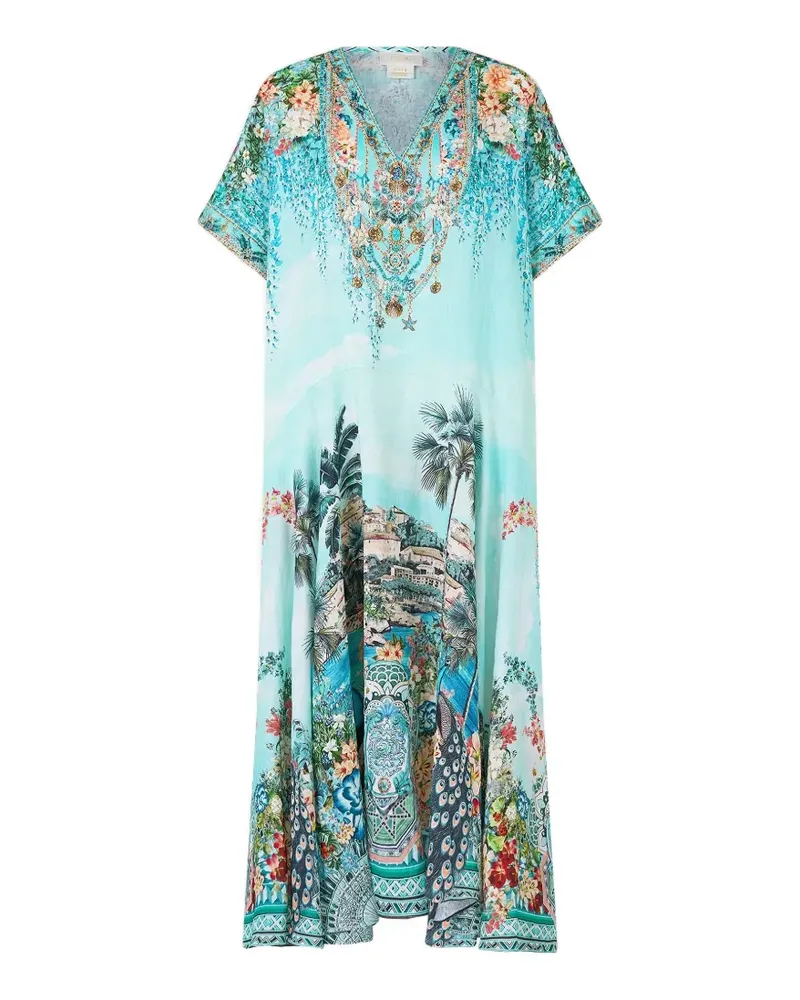 Camilla Balearic bebé V-neck drop waist kaftan - Blau Blau