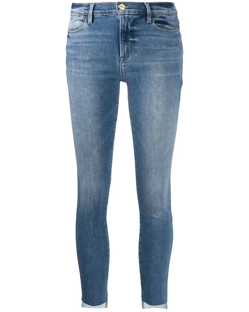 Frame Denim Hoch sitzende Skinny-Jeans Blau