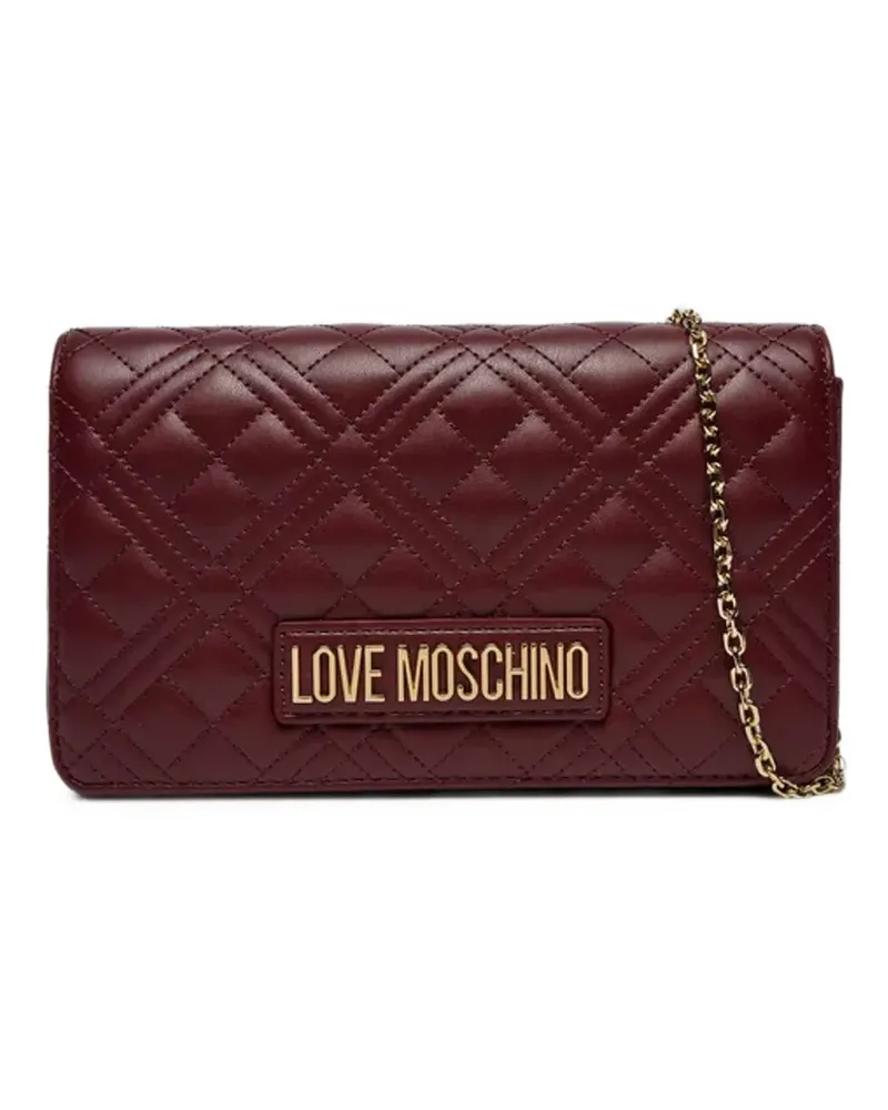 Moschino quilted logo-plaque shoulder bag - Rot Rot