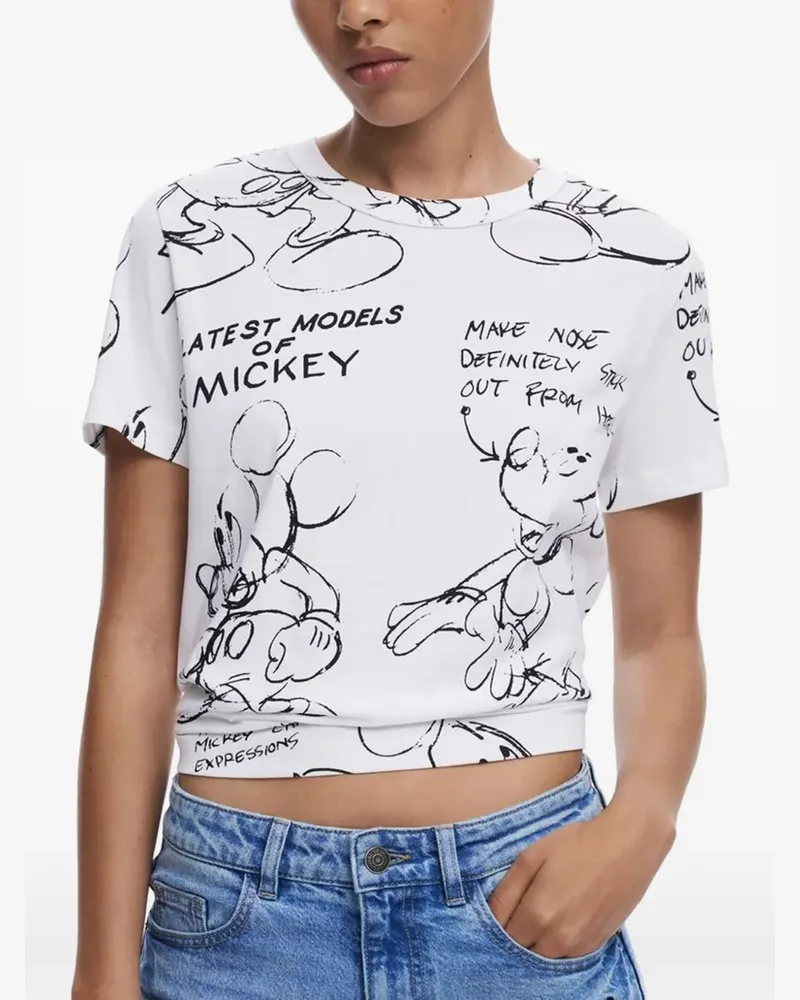 Desigual x Mickey Mouse sketch-print T-shirt - Weiß Weiß