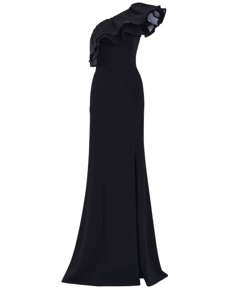 Tadashi Shoji Asymmetrisches Abendkleid Schwarz