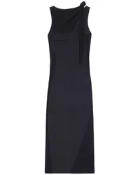 Courrèges Drapé-Midikleid Schwarz